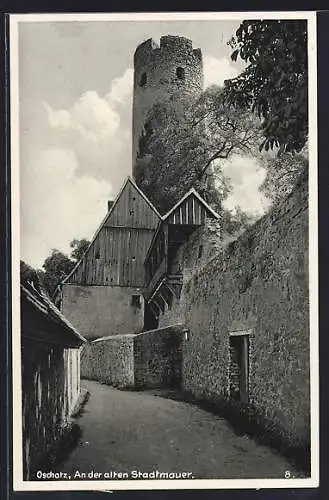 AK Oschatz, An der alten Stadtmauer