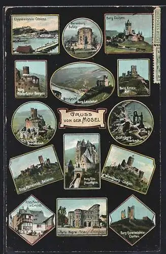 AK Trier, Burg Cochem, Marienburg Bullay, Porta Nigra, Winneburg