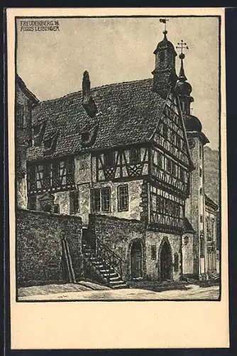 Künstler-AK Freudenberg / Main, Rathaus
