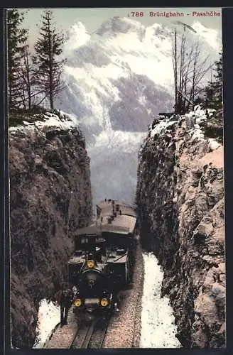 AK Brünigbahn vor der Passhöhe