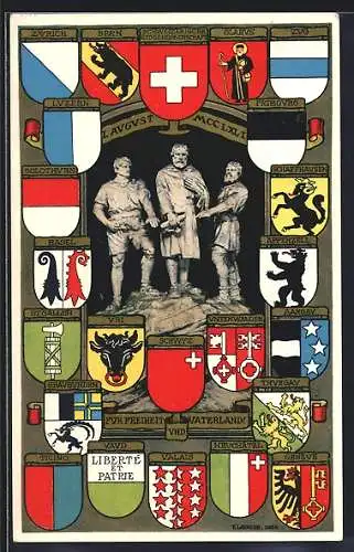 AK Schweiz, Wappen der Kantone, Rütli-Schwur