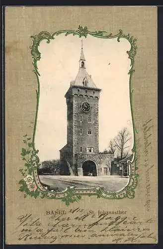 AK Basel, Blick auf das St. Johannsthor