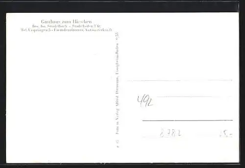 AK Stadelhofen / Karlstadt, Gasthaus zum Hirschen, Kirche