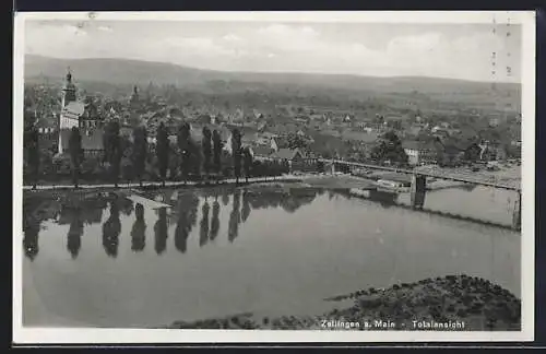 AK Zellingen a. Main, Totalansicht mit Kirche