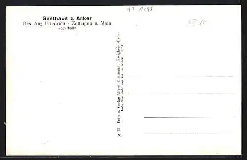 AK Zellingen a. M., Gasthaus zum Anker, Panoramablick auf den Ort