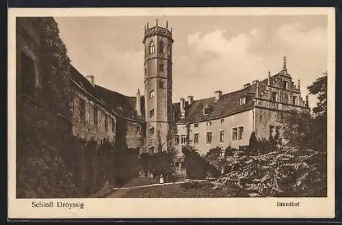 AK Droyssig, Blick in den Innenhof vom Schloss
