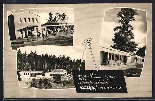 AK Klink / Waren-Müritz, FDGB-Urlaubersiedling Völkerfreundschaft mit Terrasse