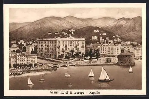 AK Rapallo, Grand Hotel & Europe, Segelschiffe