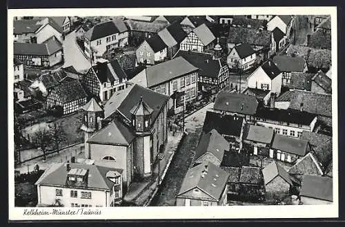 AK Kelkheim, Ortsansicht mit Strassenpartie aus der Vogelperspektive