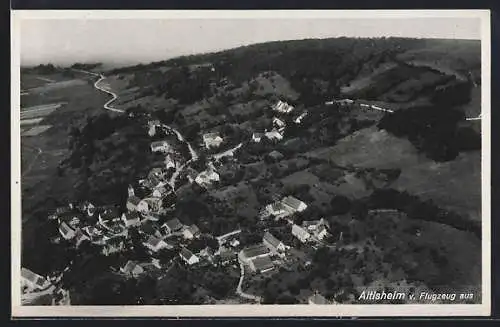 AK Altisheim, Ortsansicht vom Flugzeug aus