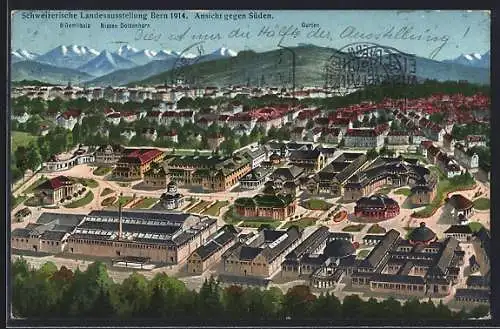 AK Bern, Schweizerische Landesausstellung 1914, Ortsansicht aus der Vogelschau