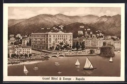 AK Rapallo, Grand Hotel & Europe, Segelschiffe