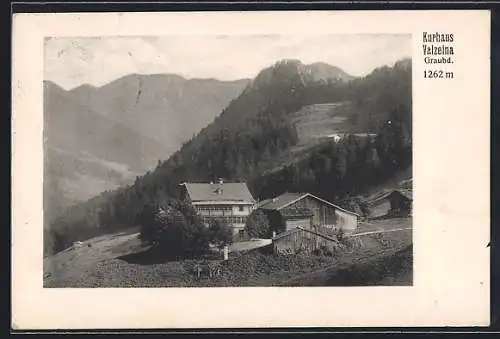 AK Valzeina /Graubd., Kurhaus mit Berglandschaft
