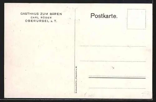 AK Oberursel, Gasthaus zum Bären, Bes. Carl Röder, Oberursel, Hermansborn, Feldberg