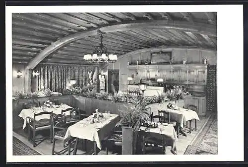 AK Zürich, Gasthaus zum Rüden, Innenansicht