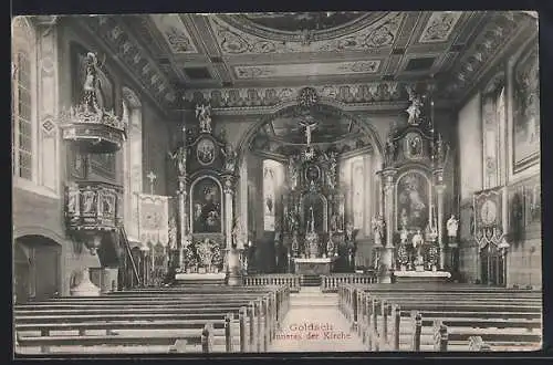 AK Goldach, Kirche, Blick zum Altar