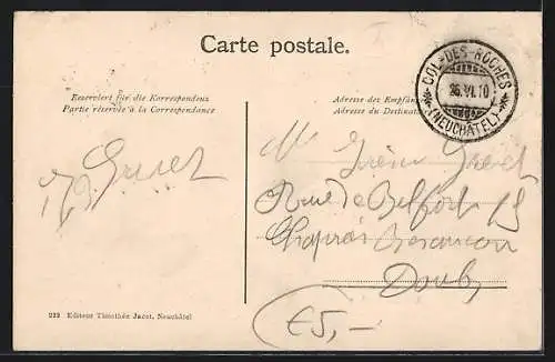 AK Le Locle, Col des Roches, Hotel Federal