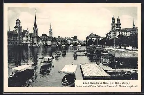 AK Zürich, Ortsansicht von der Quaibrücke
