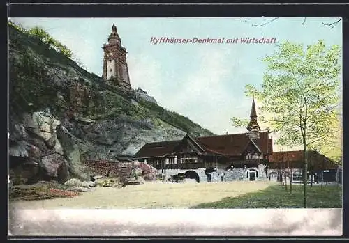AK Kyffhäuser, Kyffhäuser-Denkmal mit Gasthaus