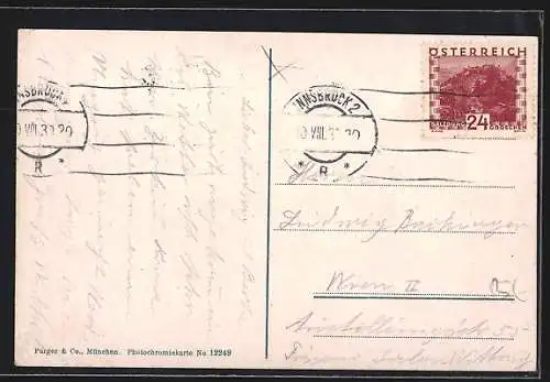 AK Innsbruck, Strassenbahn in der Maria-Theresienstrasse