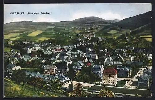 AK Graslitz, Ortsansicht gegen den Eibenberg