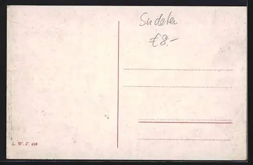 AK Graslitz, Ortsansicht gegen den Eibenberg