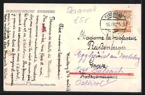 AK Kindberg, Gesamtansicht aus der Vogelschau