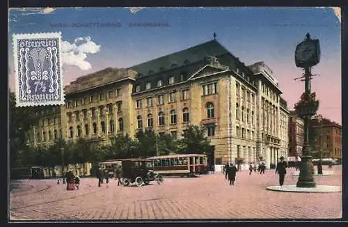 AK Wien, Schottenring mit Wiener Bankverein, Strassenbahn