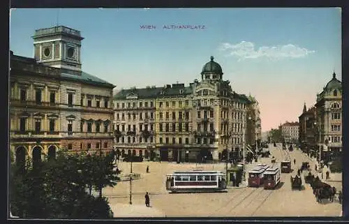 AK Wien, Althanplatz, Strassenbahn