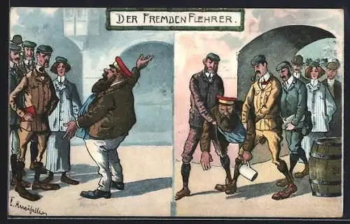 AK Trinkerhumor, Der Fremdenführer vor und nach dem Kneipenbesuch