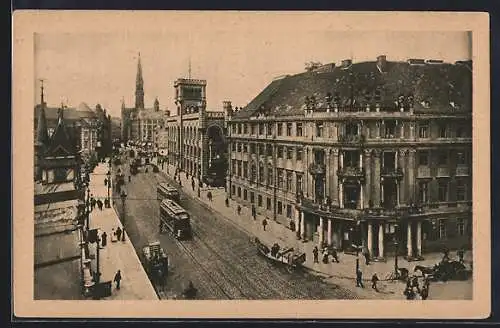 AK Berlin, Mühlendamm, Sparkasse, Strassenbahn