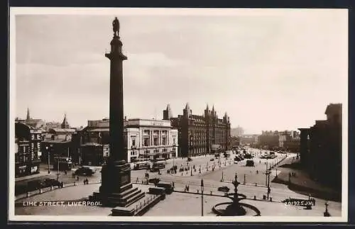 AK Liverpool, Lime Street, Strassenbahn