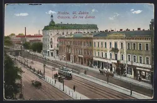 AK Kraków, Ulica Lubicz, Strassenbahn