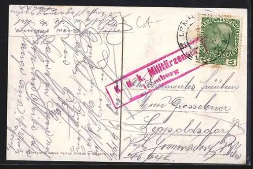 AK Lemberg, Ansicht von Theater, Strassenbahn