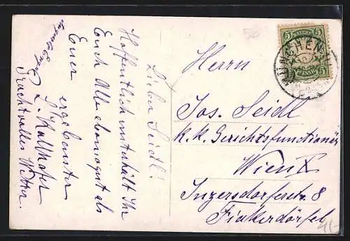 AK München, Strassenbahn am Isartor-Platz