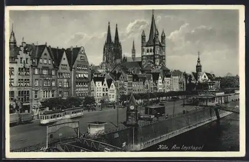 AK Köln, Strassenbahn am Leystapel