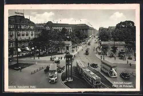 AK Berlin-Tiergarten, Strassenbahn am Potsdamer Platz
