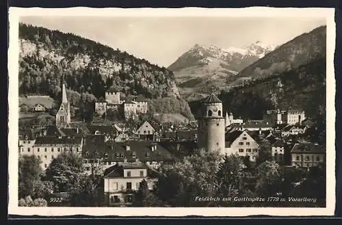 AK Feldkirch, Teilansicht mit Gurtisspitze