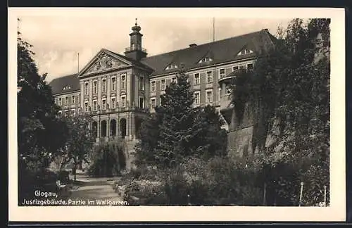 AK Glogau, Justizgebäude, Wallgarten