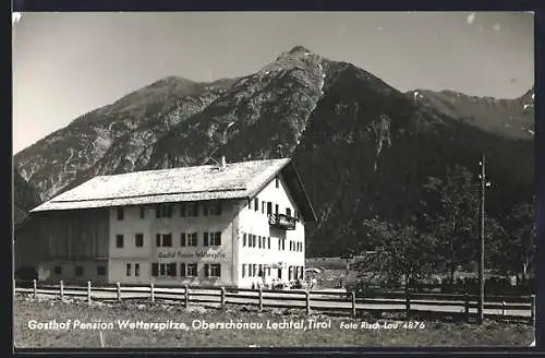 AK Bach /Tirol, Oberschönau im Lechtal, Gasthof-Pension Wetterspitze