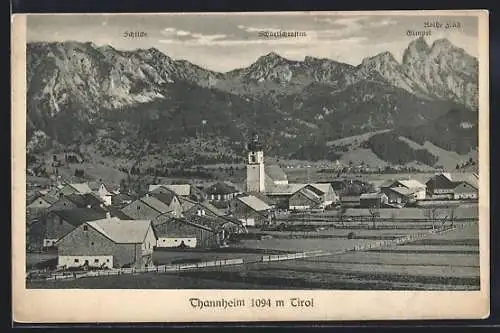 AK Tannheim /Tirol, Ortsansicht mit Berglandschaft