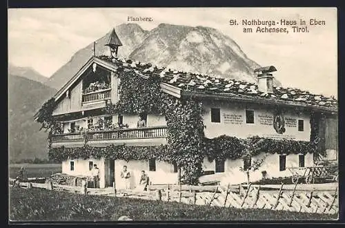 AK Eben am Achensee, St. Nothburga-Haus mit Planberg