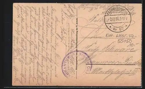 AK Damvillers, Gefangene Franzosen marschieren aus dem Ort