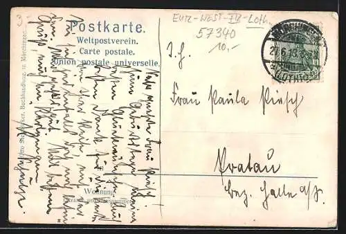 AK Mörchingen, Marktplatz mit Rathaus