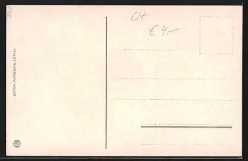 AK Basel, Hauptbahnhof mit Springbrunnen