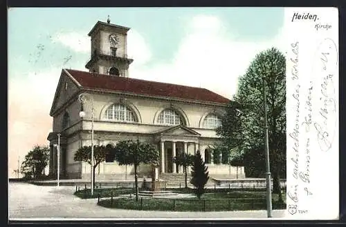 AK Heiden, Vorderansicht der Kirche