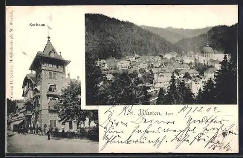 AK St. Blasien, Kurhaus, Teilansicht
