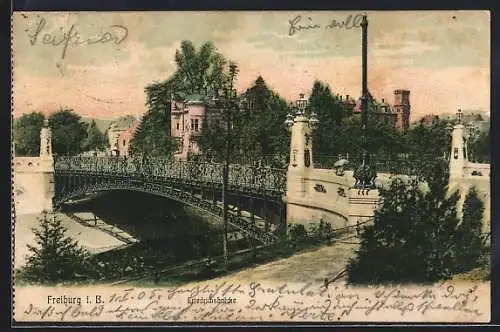 AK Freiburg / Br., Friedrichsbrücke
