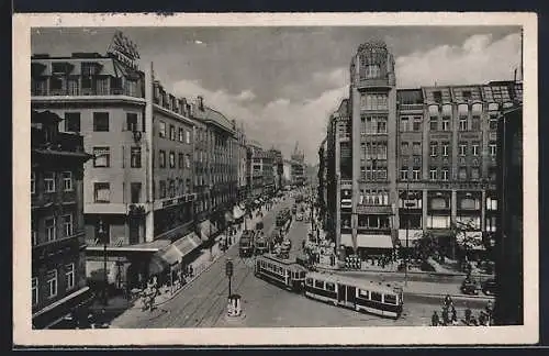 AK Prag, Graben, Strassenbahn