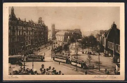 AK Berlin-Schöneberg, Nollendorf-Platz mit Strassenbahn